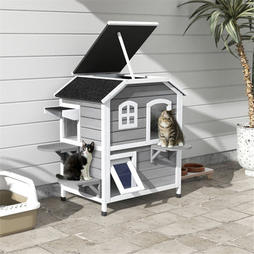 Kitty House - Grey & Black