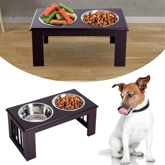 Dog bowls /Pet Feeding Storage - Brown Color